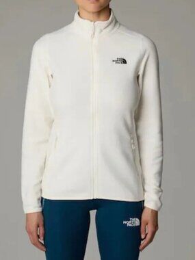 The North Face zip up fleece jacket white women's size L